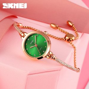 SKMEI модные женские часы японский кварцевый механизм ультратонкий браслет для девочек наручные