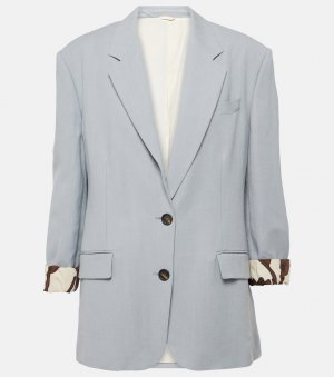 Однобортный пиджак, синий Brunello Cucinelli