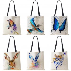 Сумка-тоут с принтом бабочки, животного и кота для женщин, многоразовые сумки покупок, складные дорожные школьные пляжные VIA ROMA