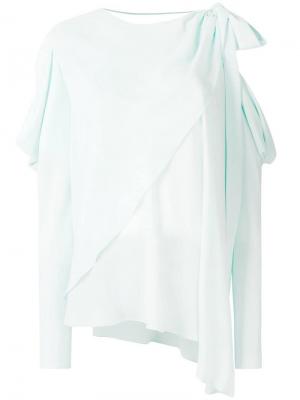 Блузка с вырезом на плече La Mania. Цвет: зеленый