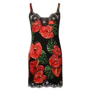 Сорочка из смеси шелка и хлопка Dolce & Gabbana. Цвет: красный