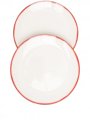 Набор из двух фарфоровых тарелок Ann Deumelemeester X Serax. Цвет: белый