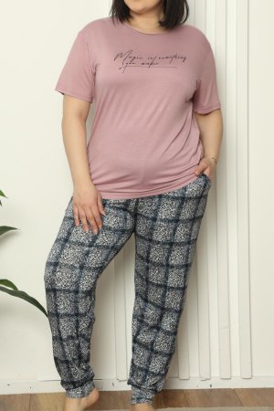 Женский пижамный комплект с короткими рукавами, большие размеры, вискоза и лайкра NICOLETTA