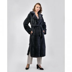 Пальто , норка, силуэт свободный, размер 40, серый Manakas Frankfurt. Цвет: серый