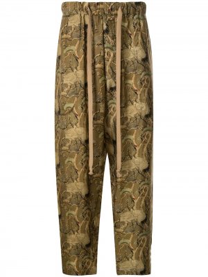 Пижамные брюки с принтом Uma Wang. Цвет: желтый