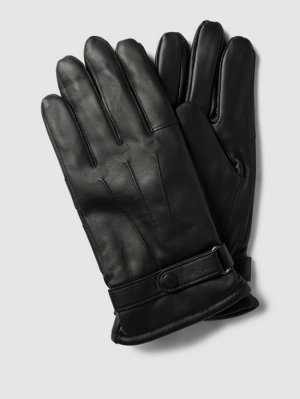 Кожаные перчатки с регулируемым ремешком, модель Burnished, черный Barbour