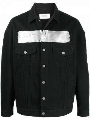 Джинсовая куртка с контрастной полоской Givenchy. Цвет: черный