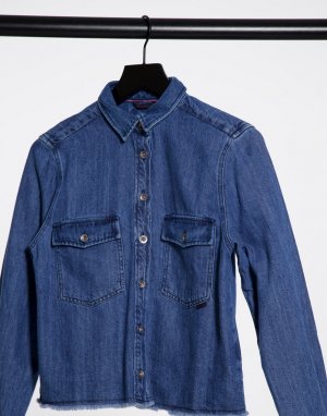 Джинсовая рубашка в стиле вестерн с необработанными краями Georgia-Синий Salsa