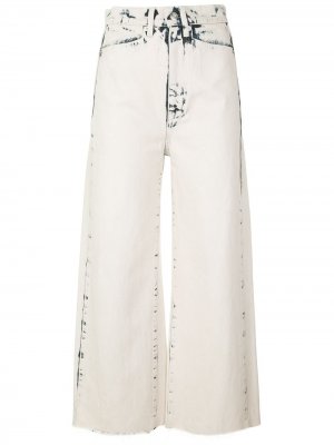 Укороченные джинсы широкого кроя Proenza Schouler White Label. Цвет: белый
