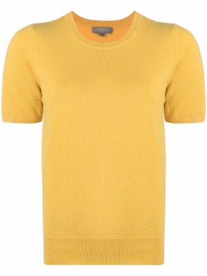 Кашемировая футболка с круглым вырезом N.Peal. Цвет: желтый