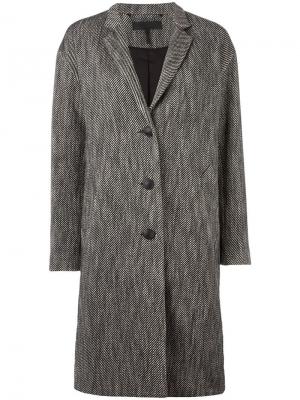 Пальто Blankett в диагональную полоску Rag & Bone. Цвет: чёрный