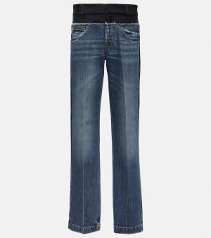 Прямые джинсы с завышенной талией и вставками Stella Mccartney, синий McCartney
