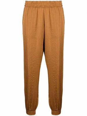 Укороченные брюки с эластичным поясом Blanca Vita. Цвет: коричневый