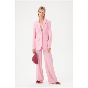 Прямые брюки с завышенной талией LESYANEBO Розовый/Голубой. Цвет: розовый