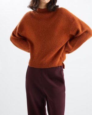 Однотонный женский свитер с воротником Перкинс , коричневый Loreak Mendian. Цвет: коричневый