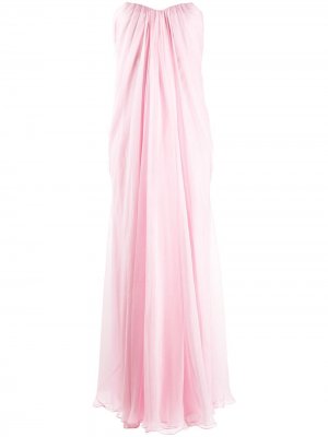 Длинное платье с драпировкой Alexander McQueen. Цвет: розовый