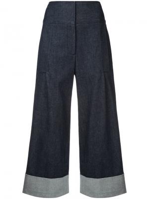 Укороченные широкие брюки Carolina Herrera. Цвет: синий
