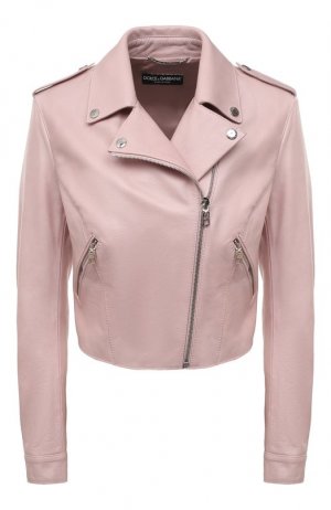 Кожаная куртка Dolce & Gabbana. Цвет: розовый