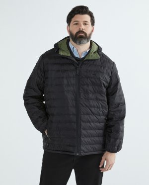 Мужское легкое стеганое пальто с капюшоном больших размеров Levi's, черный Levi's. Цвет: черный