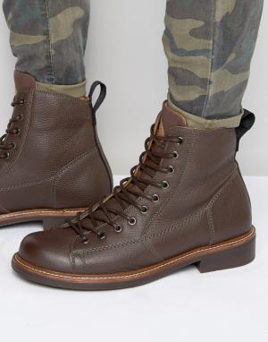 Кожаные ботинки на шнуровке Roofer G-Star. Цвет: коричневый