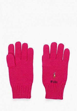 Перчатки Polo Ralph Lauren. Цвет: розовый