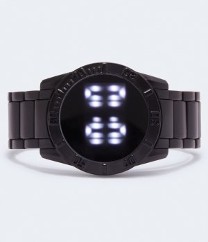 Круглые цифровые часы из матового металла , черный Aeropostale