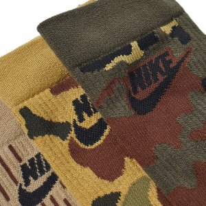 Носки Everyday Essential Camo 3 Pack, зеленый Nike
