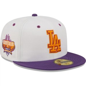 Мужская облегающая шляпа New Era белого/фиолетового цвета Los Angeles Dodgers 40th Anniversary at Dodger Stadium Grape Lolli 59FIFTY