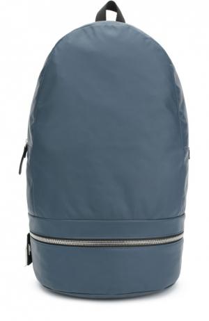 Кожаный рюкзак с отделкой из шерсти Z Zegna. Цвет: синий