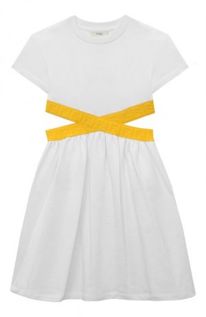 Хлопковое платье Fendi. Цвет: белый