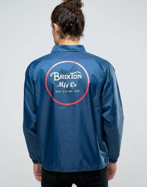 Спортивная куртка с принтом на спине Wheeler Brixton. Цвет: темно-синий