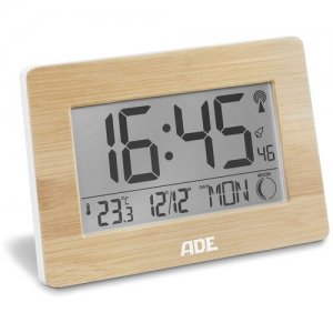 Часы цифровые CK1702 bamboo, пластик, с термометром и датой ADE