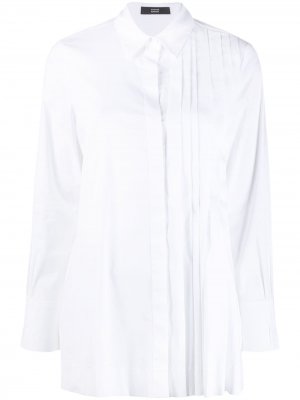 Рубашка свободного кроя с плиссированной вставкой Steffen Schraut. Цвет: белый
