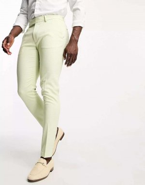 Мятно-зеленые элегантные брюки скинни ASOS. Цвет: зеленый