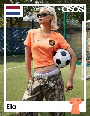 Оранжевая домашняя майка World Cup 23 Нидерланды Stadium Nike. Цвет: оранжевый