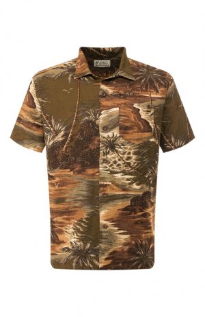 Рубашка из смеси льна и вискозы RRL. Цвет: разноцветный