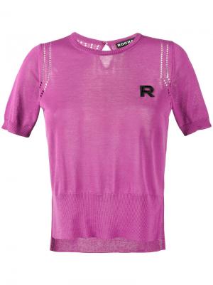 Вязаная футболка Rochas. Цвет: розовый и фиолетовый