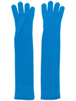Длинные перчатки Drumohr. Цвет: синий