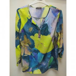 Блуза, размер 54, мультиколор DORISStreich. Цвет: микс/желтый