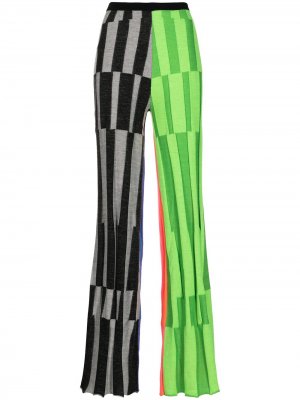 Трикотажные брюки в стиле колор-блок Christopher John Rogers. Цвет: разноцветный