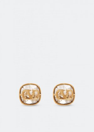 Серьги VALENTINO GARAVANI VLogo Signature crystal earrings, золотой