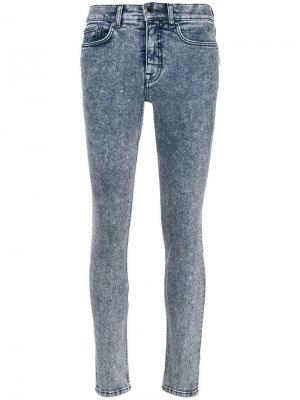Выбеленные джинсы кроя слим Victoria Beckham. Цвет: синий