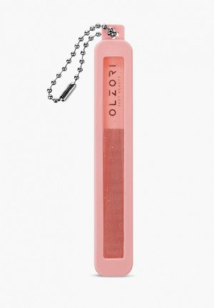 Пилка для ногтей Olzori полировки и финишного покрытия, с эффектом нанесения лака, лазерное нанопокрытие, стеклянная в чехле, VirGo Nail 01. Цвет: прозрачный