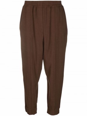 Зауженные брюки с драпировкой Odeeh. Цвет: коричневый