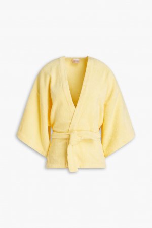 Хлопково-махровое кимоно с поясом , пастельно-желтый Terry Towelling