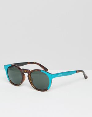 Солнцезащитные очки с гепардовым принтом и бирюзовыми вставками Mr. Bo Mr Boho. Цвет: коричневый
