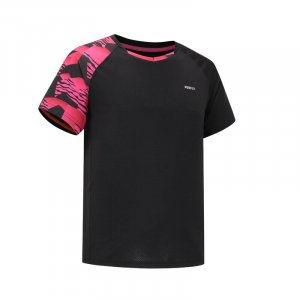 Мужская футболка для бадминтона — 560 Lite черная/неоново-пурпурный PERFLY, цвет schwarz Perfly