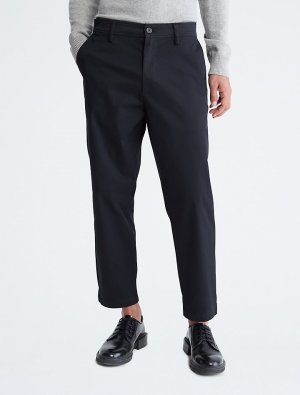 Укороченные брюки чинос с зауженными штанинами , черный Calvin Klein