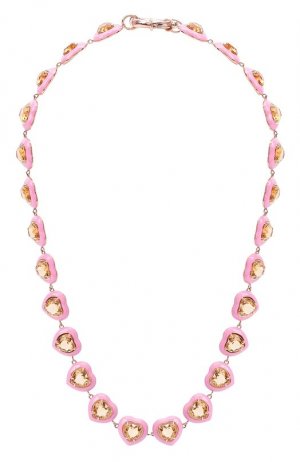 Ожерелье с сердцами из цитрина Moonka. Цвет: розовый