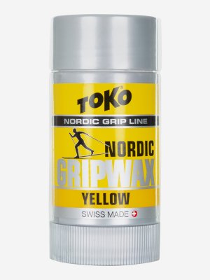 Мазь для лыж TOKO Nordic GripWax Yellow, Серебряный. Цвет: серебряный